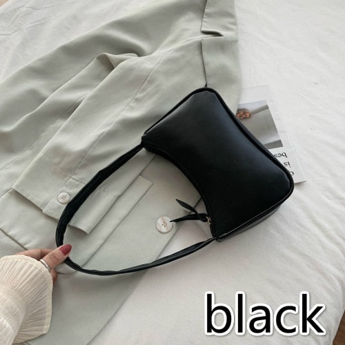 Soft PU Leather Women Purple Underarm Bag Retro Solid Color Ladies Baguette Handbags Fashion Design Girls Small Shoulder Bags - eZthings USA WE SORT ALL THE CRAZIEST GADGETS, GIZMOS, TOYS & TECHNOLOGY, SO YOU DON'T HAVE TO.