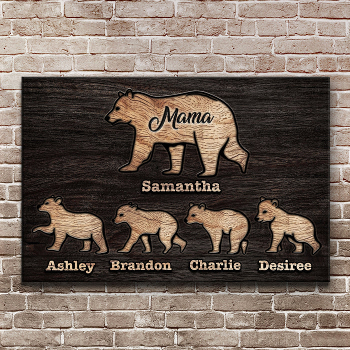 Mother's Day Sign Mother Bear and Cubs