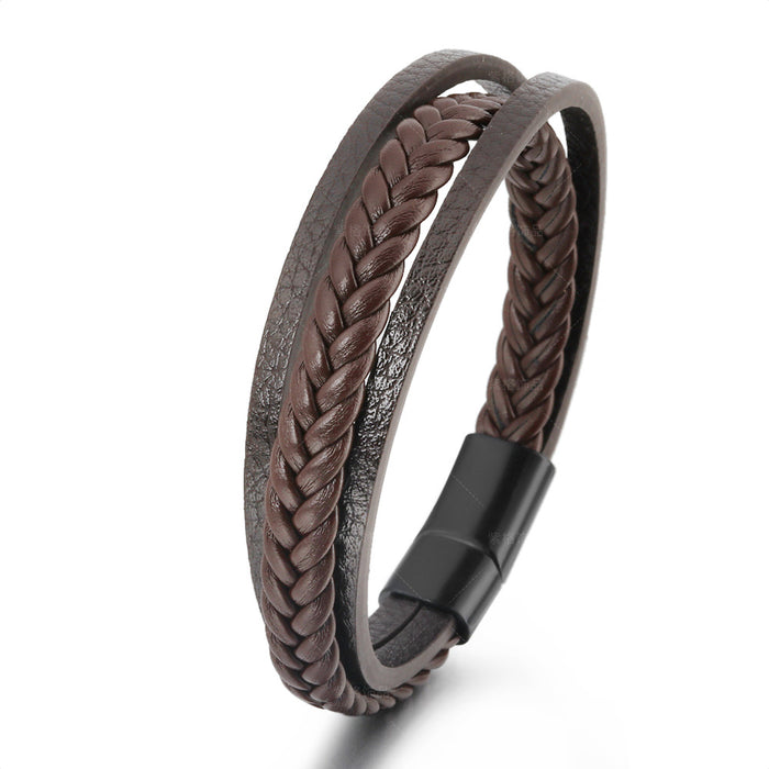 Original New Vintage Leather Rope Braided Bracelet Ethnic Wind Magnetic Buckle Men's Bracelet - eZthings USA WE SORT ALL THE CRAZIEST GADGETS, GIZMOS, TOYS & TECHNOLOGY, SO YOU DON'T HAVE TO.