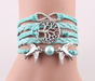 Fashion Infinity Tree flying birds charm Imitation Pearl Leather braid women wrap bracelet Bracelets & Bangles for women jewelry - eZthings USA WE SORT ALL THE CRAZIEST GADGETS, GIZMOS, TOYS & TECHNOLOGY, SO YOU DON'T HAVE TO.
