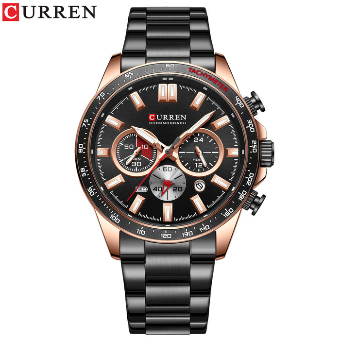 Men's Watch Calendar Watch Steel Band Watch Six Hands Multifunctional Quartz Watch - eZthings USA WE SORT ALL THE CRAZIEST GADGETS, GIZMOS, TOYS & TECHNOLOGY, SO YOU DON'T HAVE TO.