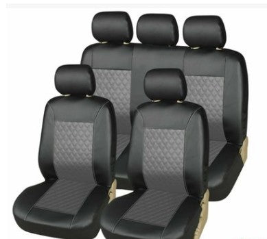 PU leather foreign trade car seat cover artificial leather black universal seat wish new Quilted Embroidered Leather