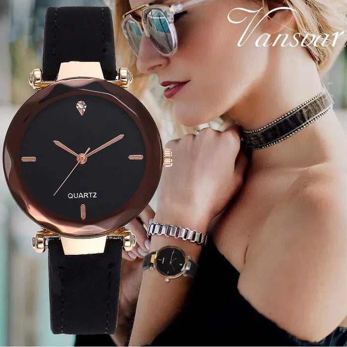Women Leather Quartz Watch Female Hot Sale Simple Analog Wristwatches Relogio Feminino Clock - eZthings USA WE SORT ALL THE CRAZIEST GADGETS, GIZMOS, TOYS & TECHNOLOGY, SO YOU DON'T HAVE TO.