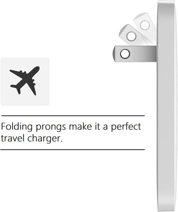 Type C Flat Wall Charger, Ultra Slim (Multi-Port Power Adapter) for iPhone 11/12/13/14 iPhone 15 Pro/Max and Samsung Galaxy Models, 20W Fast Charging Outlet Plug - 2 Pack (Dual USB-C USB-A)