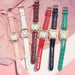 Women Diamond Watch Starry Square Dial Bracelet Watches Set Ladies Leather Band Quartz Wristwatch Female Clock Zegarek Damski - eZthings USA WE SORT ALL THE CRAZIEST GADGETS, GIZMOS, TOYS & TECHNOLOGY, SO YOU DON'T HAVE TO.