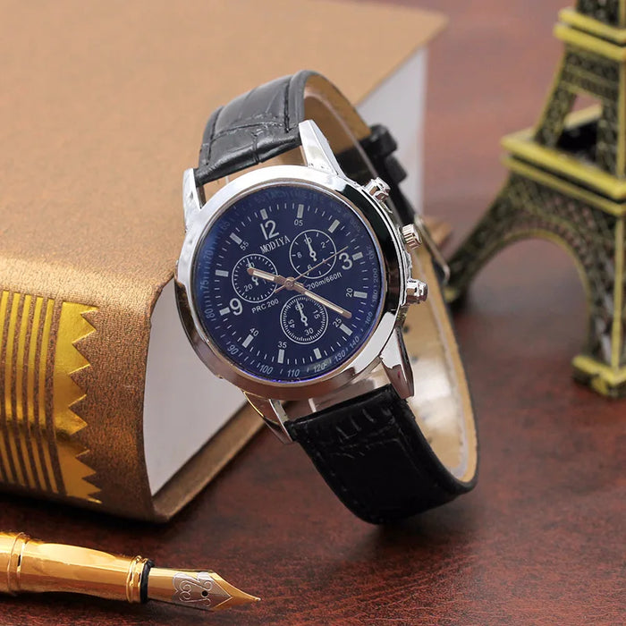Men Quartz Watch Top Brand Fashion Featured Three Eyes Watch Quartz Men's Watch Leather Belt Men's Black White Glass Belt Men - eZthings USA WE SORT ALL THE CRAZIEST GADGETS, GIZMOS, TOYS & TECHNOLOGY, SO YOU DON'T HAVE TO.