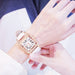 Women Diamond Watch Starry Square Dial Bracelet Watches Set Ladies Leather Band Quartz Wristwatch Female Clock Zegarek Damski - eZthings USA WE SORT ALL THE CRAZIEST GADGETS, GIZMOS, TOYS & TECHNOLOGY, SO YOU DON'T HAVE TO.