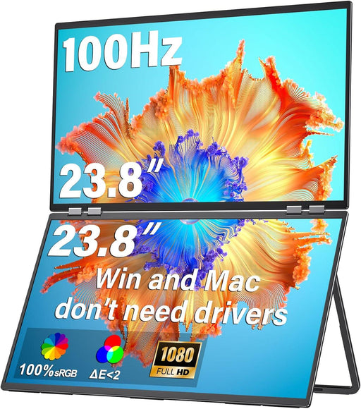 InnoView Foldable 23.8" Dual Monitor-INVPM609 - eZthings USA WE SORT ALL THE CRAZIEST GADGETS, GIZMOS, TOYS & TECHNOLOGY, SO YOU DON'T HAVE TO.