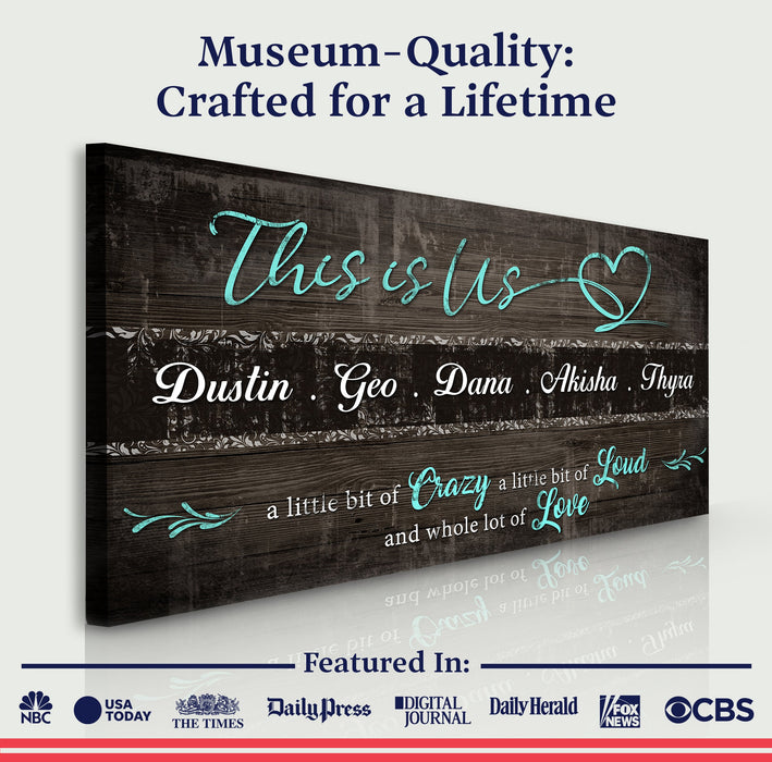 This is Us Family Sign - eZthings USA WE SORT ALL THE CRAZIEST GADGETS, GIZMOS, TOYS & TECHNOLOGY, SO YOU DON'T HAVE TO.
