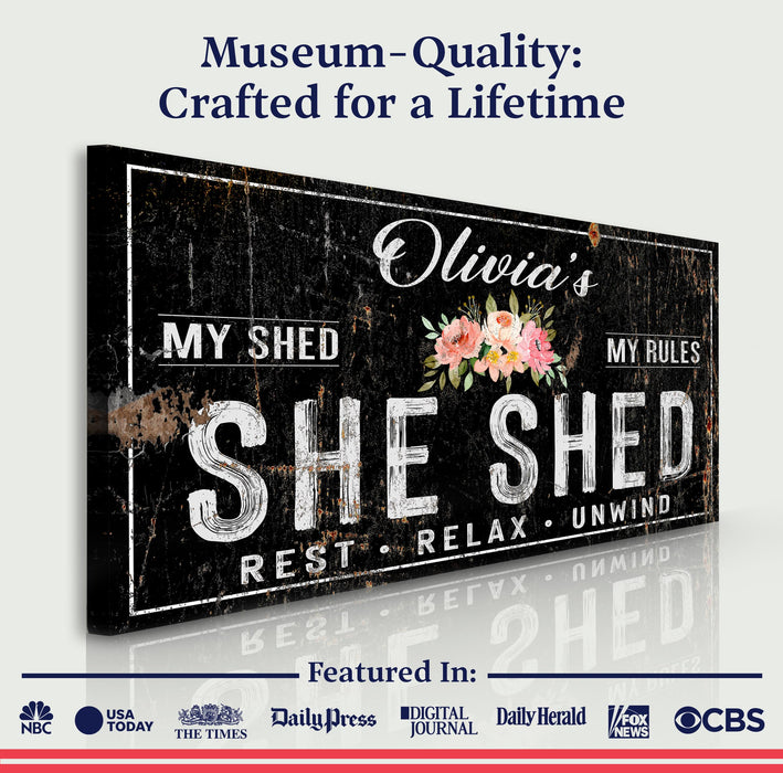 Personalized She Shed Sign IX