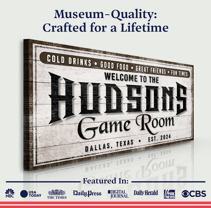 Personalized Game Room Sign IV