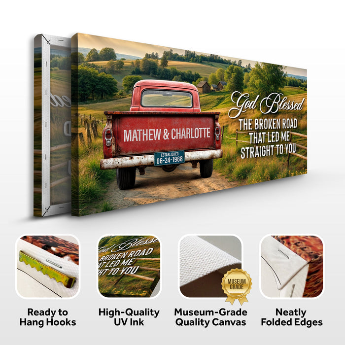 Custom Vintage Truck Couple Sign III