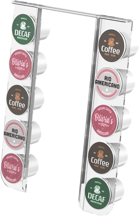 Gevoli K Cup Organizer for Single Serve K-Mini and K Mini PLUS Coffee Makers - Space Saving Modern Acrylic Kcup Pod Holder (10 Pod Capacity)