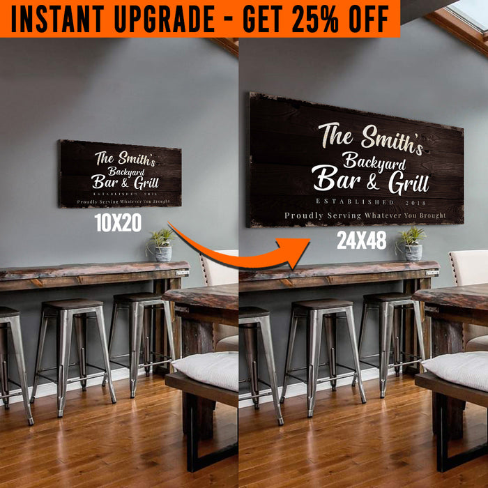 Upgrade Your 'Backyard Bar And Grill' (Style 2) Canvas To 24x48 Inches (Free Shipping) - eZthings USA WE SORT ALL THE CRAZIEST GADGETS, GIZMOS, TOYS & TECHNOLOGY, SO YOU DON'T HAVE TO.
