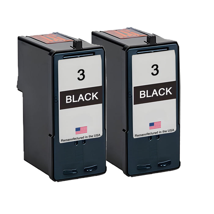 U.S. Remanufactured for Lexmark #3 18C1530 Black Ink Cartridge Twin Pack