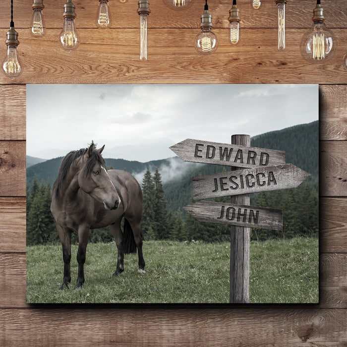 Classic Horse Family Name Sign