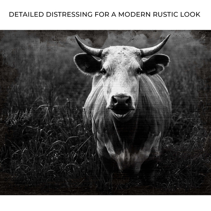 Longhorn Cattle Portrait Canvas Wall Art