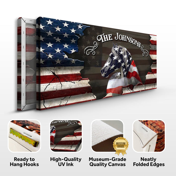 Family Name Sign - American Horse Wall Art - eZthings USA WE SORT ALL THE CRAZIEST GADGETS, GIZMOS, TOYS & TECHNOLOGY, SO YOU DON'T HAVE TO.