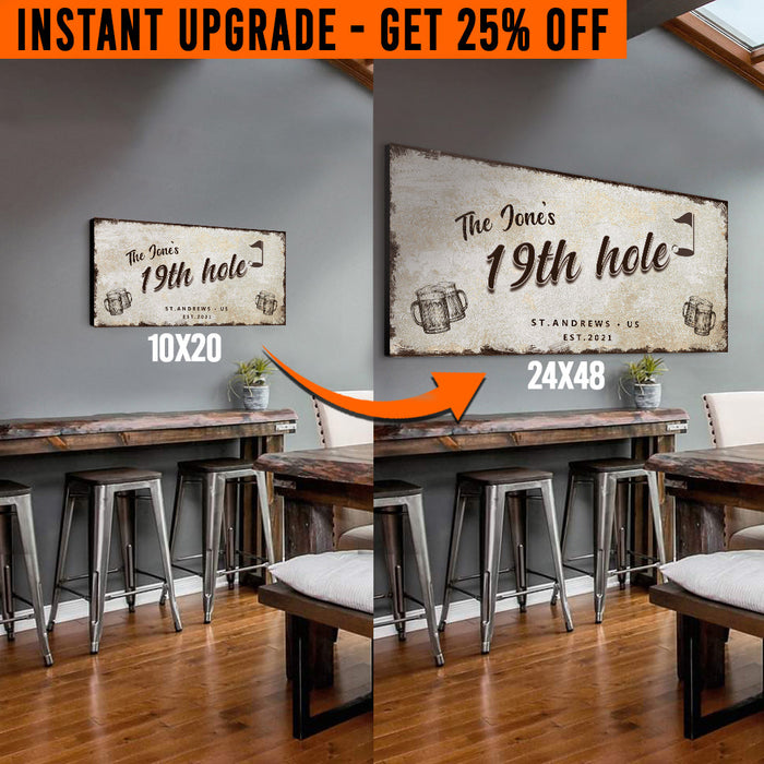 Upgrade Your 20x10 Inches '19th Hole Golf' (Style 3) Canvas To 48x24 Inches