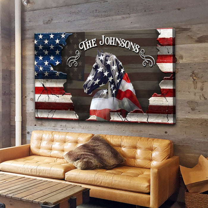 Family Name Sign - American Horse Wall Art - eZthings USA WE SORT ALL THE CRAZIEST GADGETS, GIZMOS, TOYS & TECHNOLOGY, SO YOU DON'T HAVE TO.