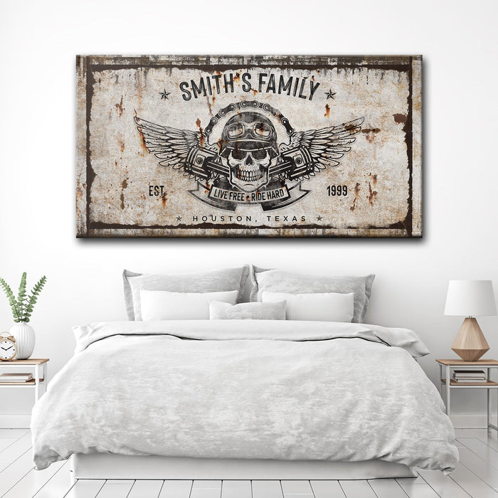 Live Free Ride Hard Sign
