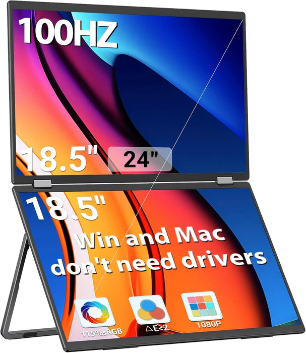 InnoView Foldable 18.5" Dual Monitor-INVPM509 - eZthings USA WE SORT ALL THE CRAZIEST GADGETS, GIZMOS, TOYS & TECHNOLOGY, SO YOU DON'T HAVE TO.