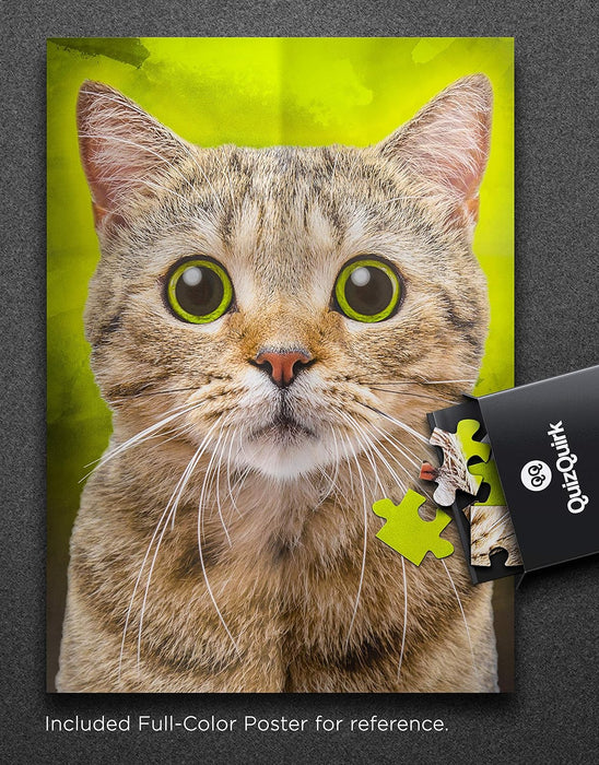 QuizQuirk Puzzle, Cute Cat Piece Jigsaw Puzzle for Adults/Teens/Kids (Puzzle Saver Kit Included) (27" x 20")