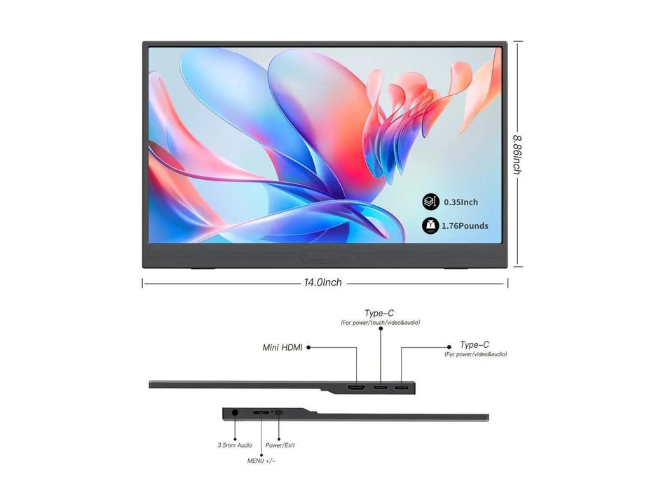 ReHisk RE-15.6TT - Touch Screen Portable Monitor FHD 1080P - eZthings USA WE SORT ALL THE CRAZIEST GADGETS, GIZMOS, TOYS & TECHNOLOGY, SO YOU DON'T HAVE TO.