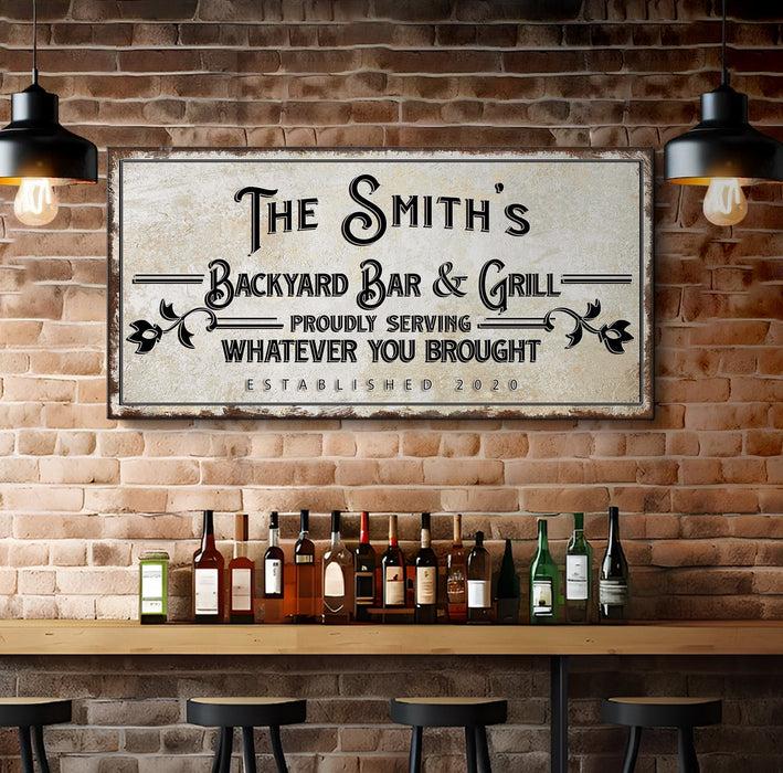 Backyard Bar & Grill Sign - eZthings USA WE SORT ALL THE CRAZIEST GADGETS, GIZMOS, TOYS & TECHNOLOGY, SO YOU DON'T HAVE TO.