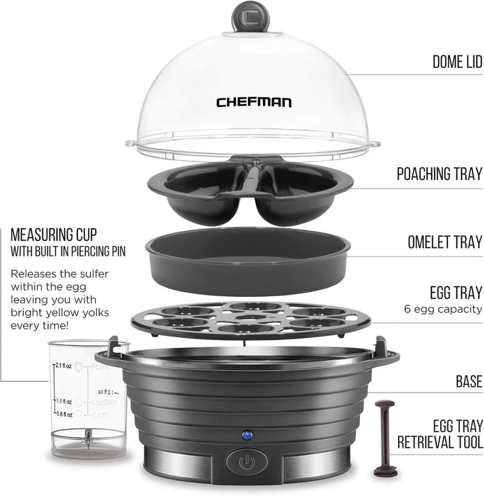 🍳 6‑Egg Rapid Electric Cooker – Steam, Poach & Boil with Ease