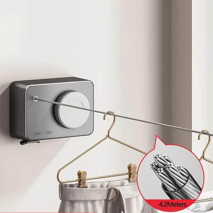 Invisible Retractable Clothesline - eZthings USA WE SORT ALL THE CRAZIEST GADGETS, GIZMOS, TOYS & TECHNOLOGY, SO YOU DON'T HAVE TO.