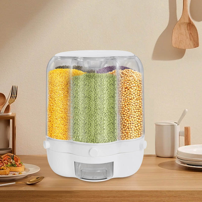 6-Grid Rotating Food Dispenser