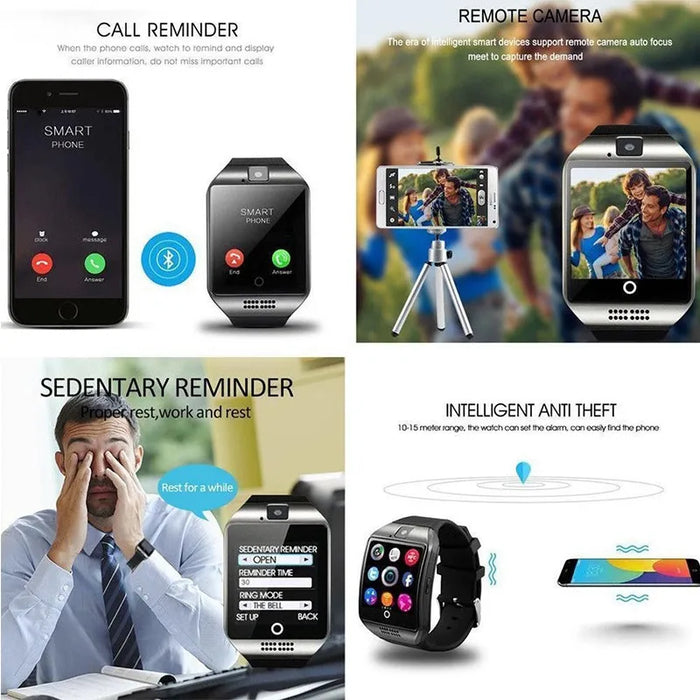 eThings  Bluetooth Smart Watch Q18 With Camera Facebook Whatsapp Twitter Sync SMS Smartwatch Support SIM TF Card For IOS Android - eZthings USA WE SORT ALL THE CRAZIEST GADGETS, GIZMOS, TOYS & TECHNOLOGY, SO YOU DON'T HAVE TO.