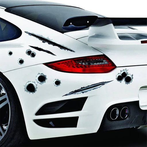 1Pcs Car Stickers 3D Bullet Hole Funny Decal Car-covers Motorcycle Scratch Realistic Bullet Hole Waterproof Stickers - eZthings USA WE SORT ALL THE CRAZIEST GADGETS, GIZMOS, TOYS & TECHNOLOGY, SO YOU DON'T HAVE TO.