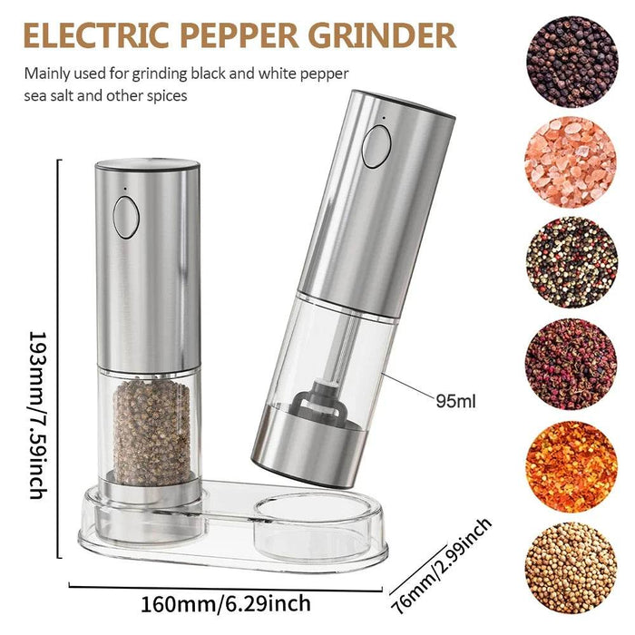 Rechargeable Electric Pepper Grinder – Adjustable Spice Mill - eZthings USA WE SORT ALL THE CRAZIEST GADGETS, GIZMOS, TOYS & TECHNOLOGY, SO YOU DON'T HAVE TO.