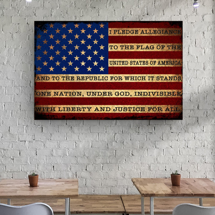 I Pledge Allegiance To The Flag Of USA Sign