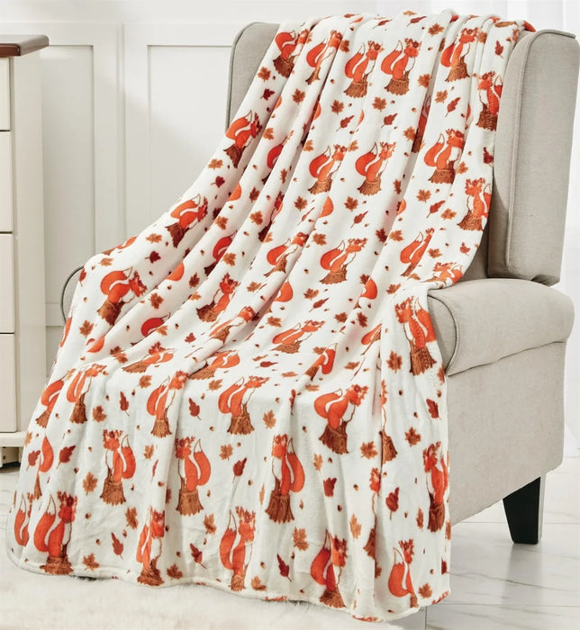 Soft Fleece Throw Blanket 50x60 – Lightweight Cozy Bed Couch Sofa Blanket for All Seasons