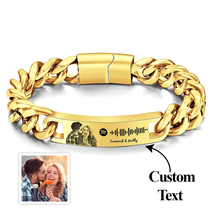 Personalized Spotify Code Bracelet with Your Photo Perfect Anniversary Gift for Him - eZthings USA WE SORT ALL THE CRAZIEST GADGETS, GIZMOS, TOYS & TECHNOLOGY, SO YOU DON'T HAVE TO.