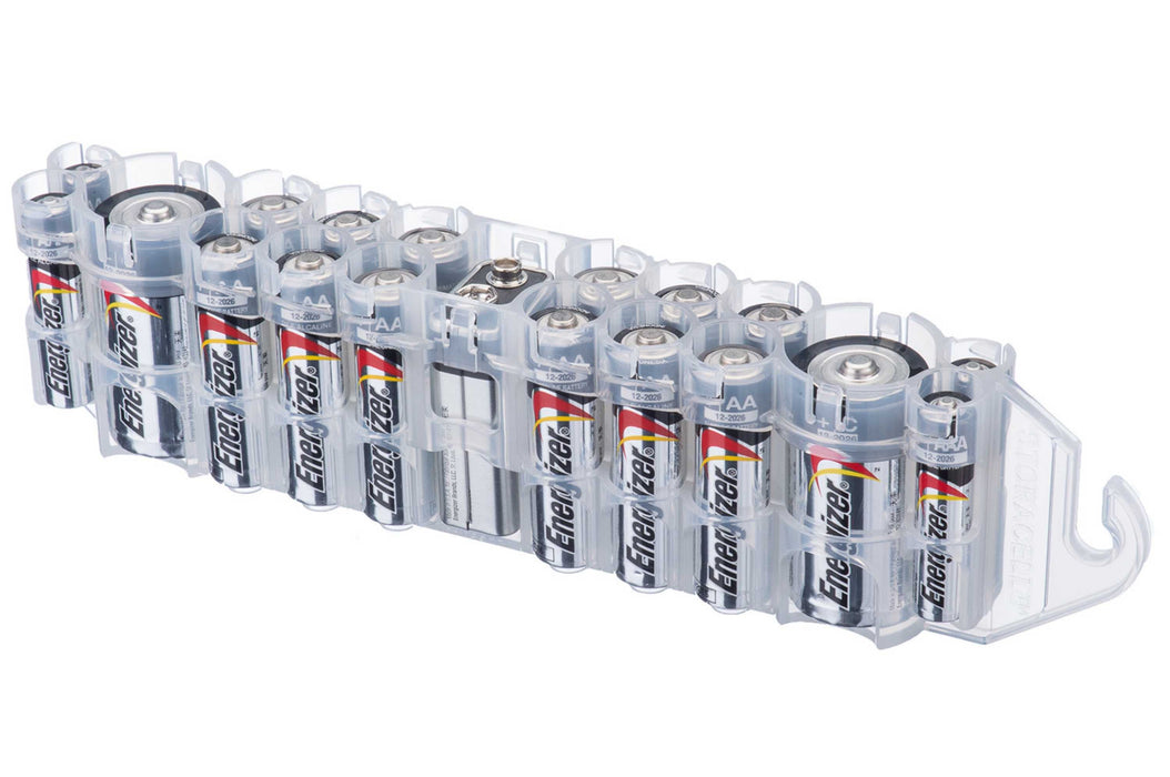 The Original Battery Caddy (Clear) - eZthings USA WE SORT ALL THE CRAZIEST GADGETS, GIZMOS, TOYS & TECHNOLOGY, SO YOU DON'T HAVE TO.