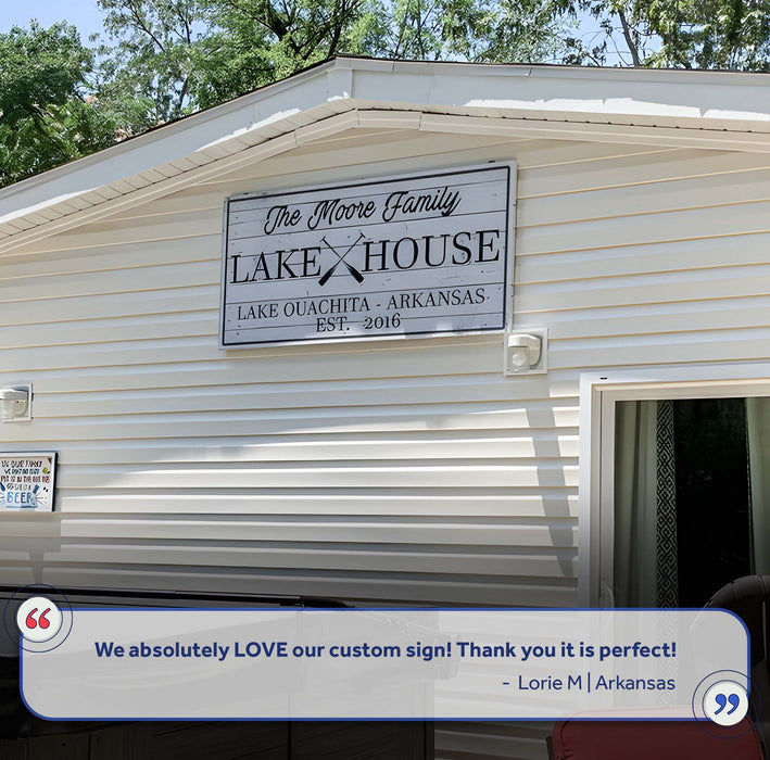 Family Lake House Paddle Sign