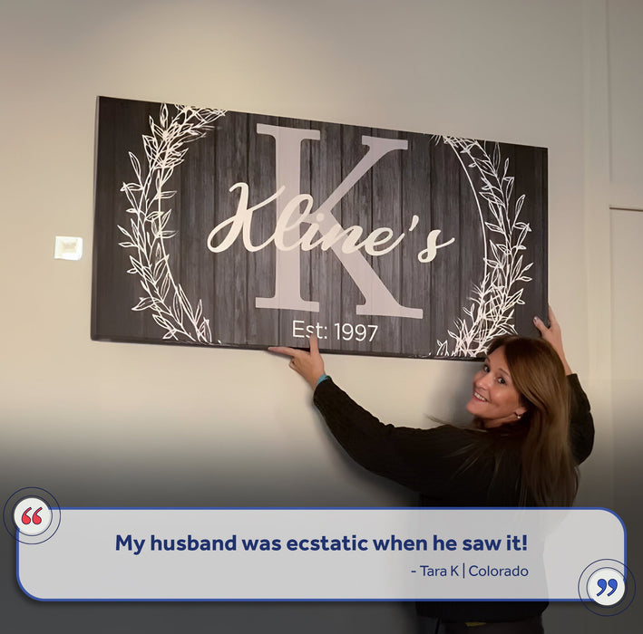 Family Name Sign -  Monogram Sign - eZthings USA WE SORT ALL THE CRAZIEST GADGETS, GIZMOS, TOYS & TECHNOLOGY, SO YOU DON'T HAVE TO.