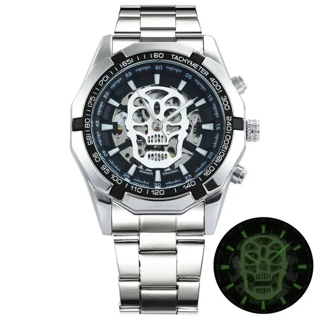 Mechanical Watch Men Skull Golden Stainless Steel Strap Skeleton Man Watch - eZthings USA WE SORT ALL THE CRAZIEST GADGETS, GIZMOS, TOYS & TECHNOLOGY, SO YOU DON'T HAVE TO.