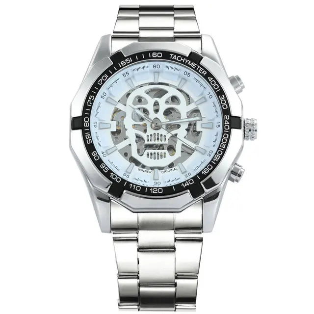Mechanical Watch Men Skull Golden Stainless Steel Strap Skeleton Man Watch - eZthings USA WE SORT ALL THE CRAZIEST GADGETS, GIZMOS, TOYS & TECHNOLOGY, SO YOU DON'T HAVE TO.