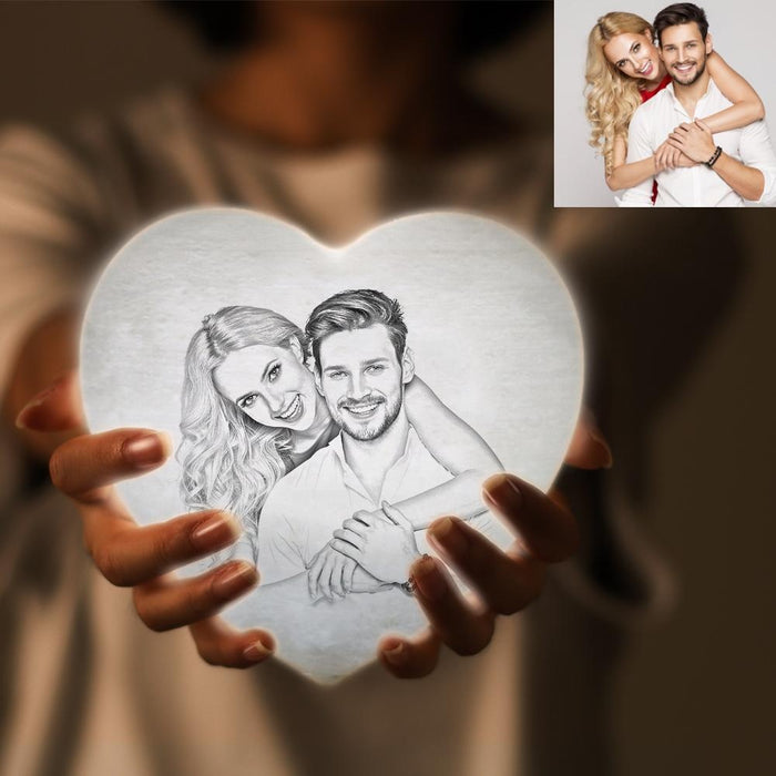 Customized Heart Shaped Photo Moon Lamp