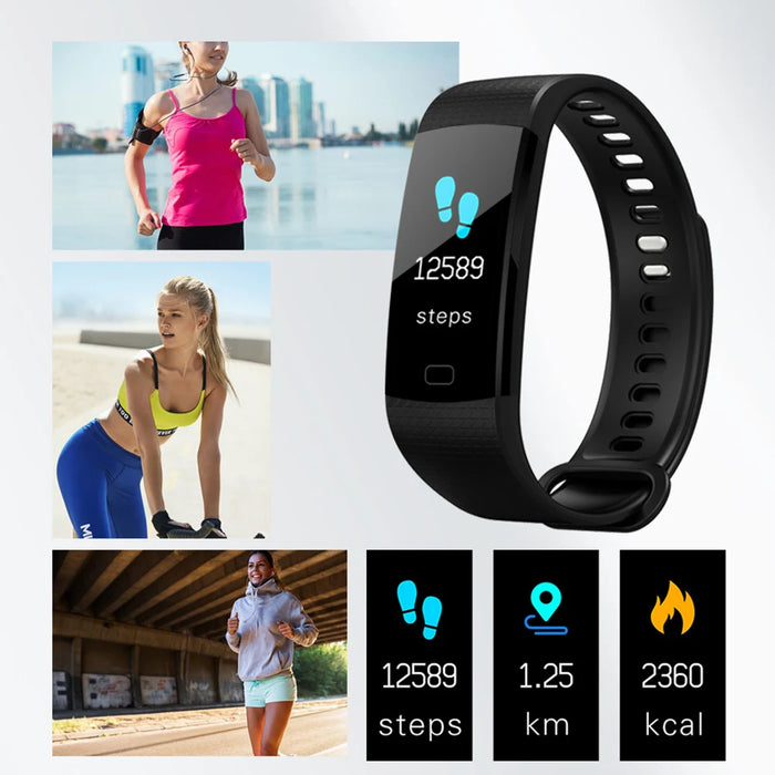 eThings Y5 Bluetooth Smart Bracelet Heart Rate activity fitness tracker Blood Pressure Sport Band Electronic Wristband For Women Men