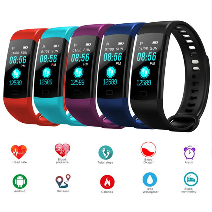 eThings Y5 Bluetooth Smart Bracelet Heart Rate activity fitness tracker Blood Pressure Sport Band Electronic Wristband For Women Men