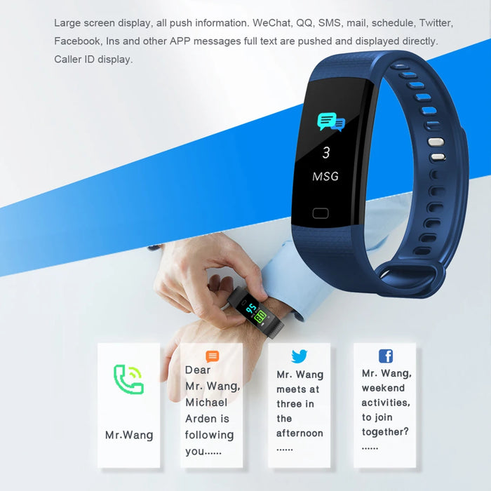 eThings Y5 Bluetooth Smart Bracelet Heart Rate activity fitness tracker Blood Pressure Sport Band Electronic Wristband For Women Men
