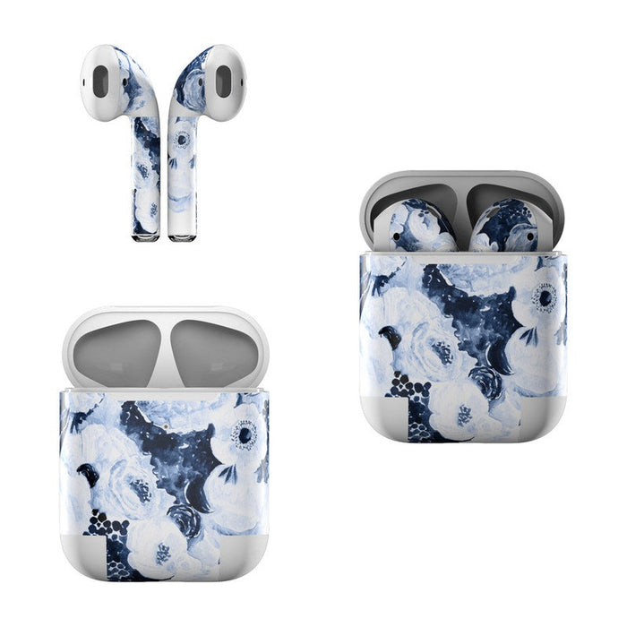 Blue Blooms - Apple AirPods Skin - eZthings USA WE SORT ALL THE CRAZIEST GADGETS, GIZMOS, TOYS & TECHNOLOGY, SO YOU DON'T HAVE TO.