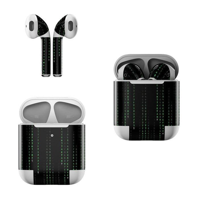 Matrix Style Code - Apple AirPods Skin - eZthings USA WE SORT ALL THE CRAZIEST GADGETS, GIZMOS, TOYS & TECHNOLOGY, SO YOU DON'T HAVE TO.