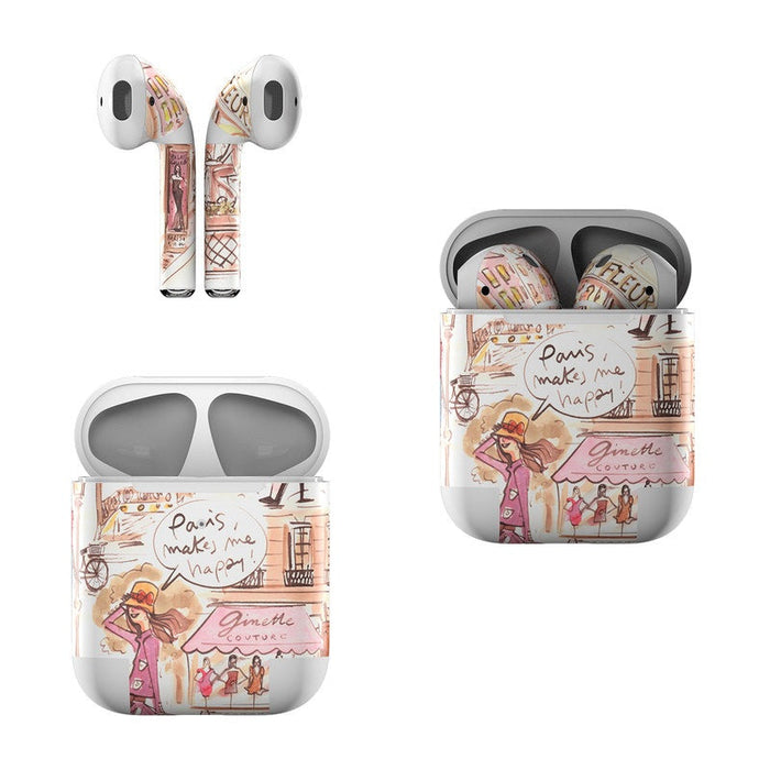 Paris Makes Me Happy - Apple AirPods Skin - eZthings USA WE SORT ALL THE CRAZIEST GADGETS, GIZMOS, TOYS & TECHNOLOGY, SO YOU DON'T HAVE TO.